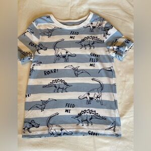 H&M Blue and White Dinosaur Print Kids Tee